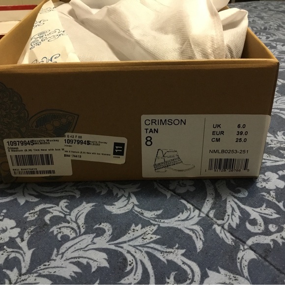 🌹HOST PICK🌹 NAUGHTY MONKEY CRIMSON TAN ANKLE BOOTS/ NWOT/ SIZE 8 - Picture 8 of 8